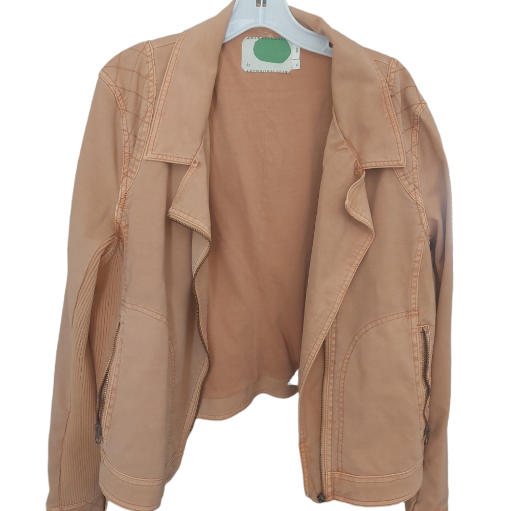 Anthropologie light cream orange jacket